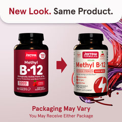Jarrow Formulas B12 5000 mcg chewable for vegan and vegetarian daily use.