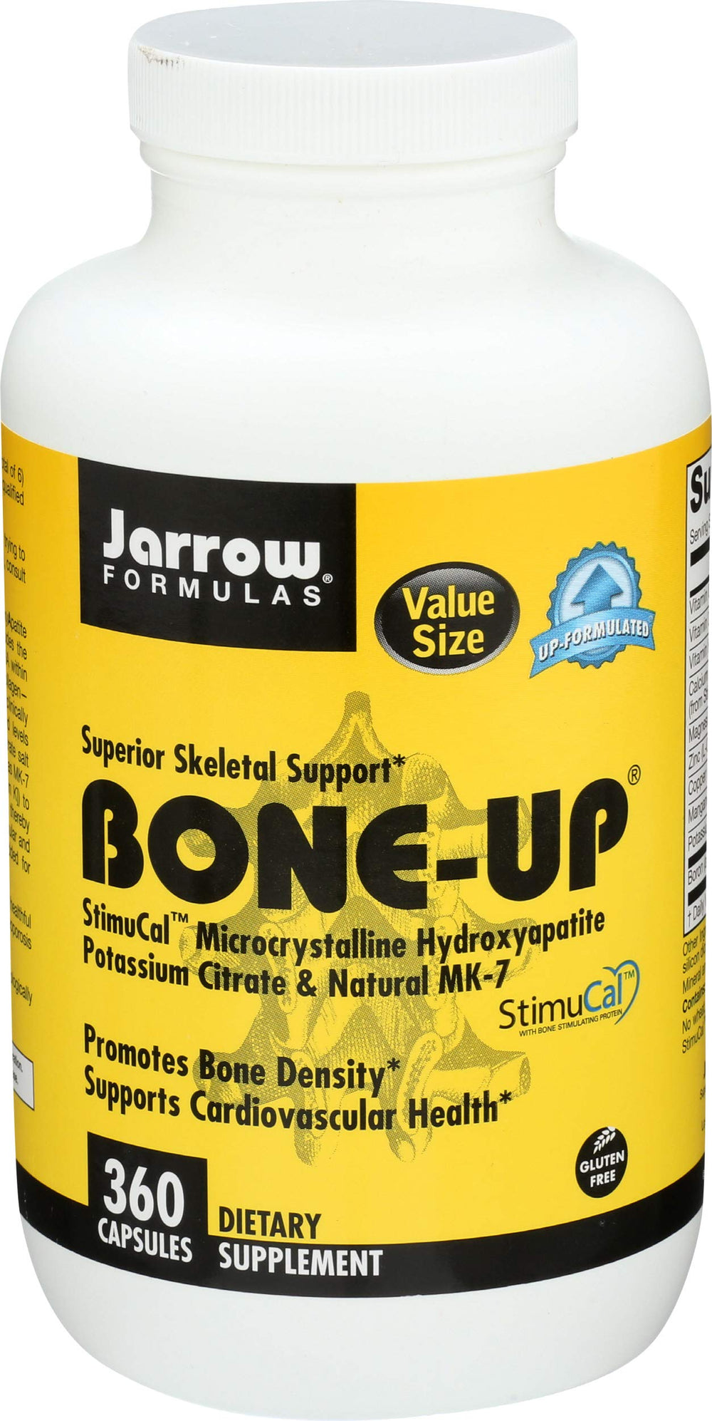 Jarrow Formulas BoneUp bottle for convenient daily bone-support routine.