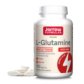 Jarrow Formulas L-Glutamine 1000 mg tablet front view highlighting muscle support
