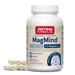 Jarrow Formulas MagMind bottle with capsules for daily memory support.