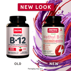 Close up of cherry flavored Methyl B-12 chewables for easy daily use
