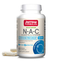 Jarrow Formulas N-A-C 500 mg bottle label highlighting antioxidant support