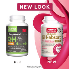 Jarrow QH-absorb 200 mg bottle shows packaging for easy supplementation