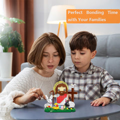 Jarsant Jesus Building Block Set cross detail inspires thoughtful, reflective play and decor.
