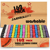 JASNKKONT 162-pack sidewalk chalk colors for vibrant outdoor art