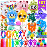 Jasny 107pcs party favors set with assorted fidget toys for celebrations.