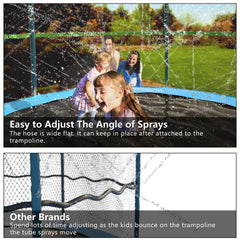 Jasonwell easy-install sprinkler attached with zip ties for quick setup.