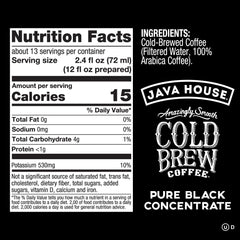 JAVA HOUSE 4:1 concentrate close-up shows rich aroma ready to mix.