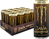 Java Monster Café Latte can on a desk fuels focus with coffee energy.