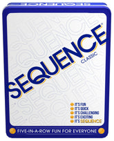Jax Sequence in a Tin board detail for quick family game nights