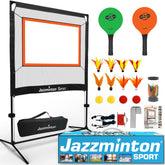 Jazzminton Sport net setup enables quick indoor or outdoor play for all ages