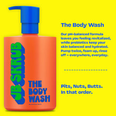 JB SKRUB formula without parabens or sulfates for gentle cleansing.