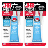J-B Weld Clear Sealant seals a tub area for a waterproof edge.