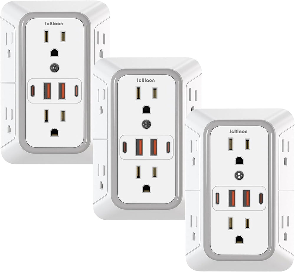JcBlaon surge protector with six outlets expands home power access.
