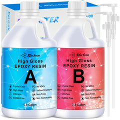 JDiction epoxy resin clear bottle pour showing crystal clarity and smooth flow