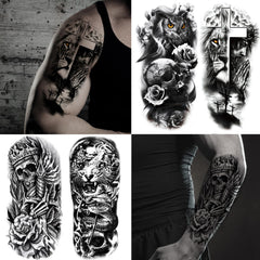 JEEFONNA demon skull 3D tattoos for dramatic costumes.