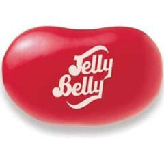 Close-up of glossy red Jelly Belly Cinnamon Jelly Beans for flavorful snacking.