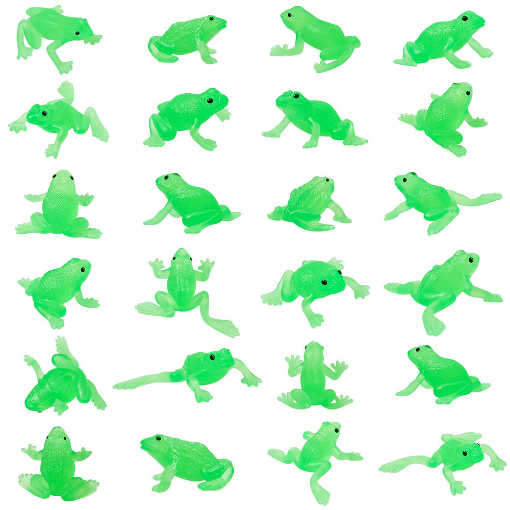 Jenaai mini rubber frog green close-up shows detailed realistic texture for party favors.