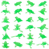 Jenaai mini rubber frog green close-up shows detailed realistic texture for party favors.