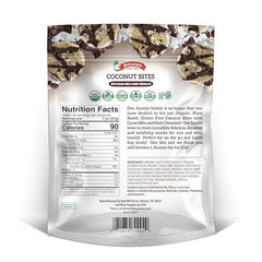 Jennies coconut cacao nibs close-up texture, crunchy, satisfying bite.