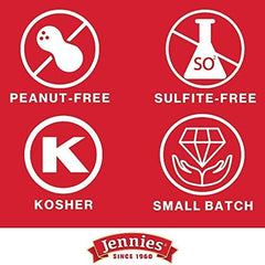 Jennies organic ingredients label highlights natural, allergen-friendly components.