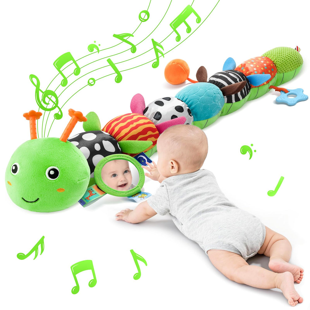 JENTXON Baby Caterpillar with mirror boosts visual tracking during play.