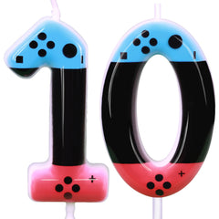 JEQUD Level 10 gaming candle as a bold cake topper for boys' birthday cake.