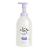 Jergens Baby Calming Foaming Wash bottle front shows gentle cleansing for delicate skin