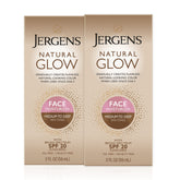 Jergens Natural Glow Face SPF20 bottle showing color enhancement for daily use