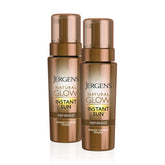 Jergens Natural Glow Instant Sun Mousse bottle shows instant bronze for quick results.