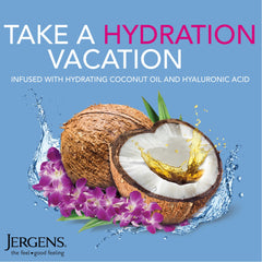 Jergens Wet Skin application on arm demonstrates fast-absorbing hydration.