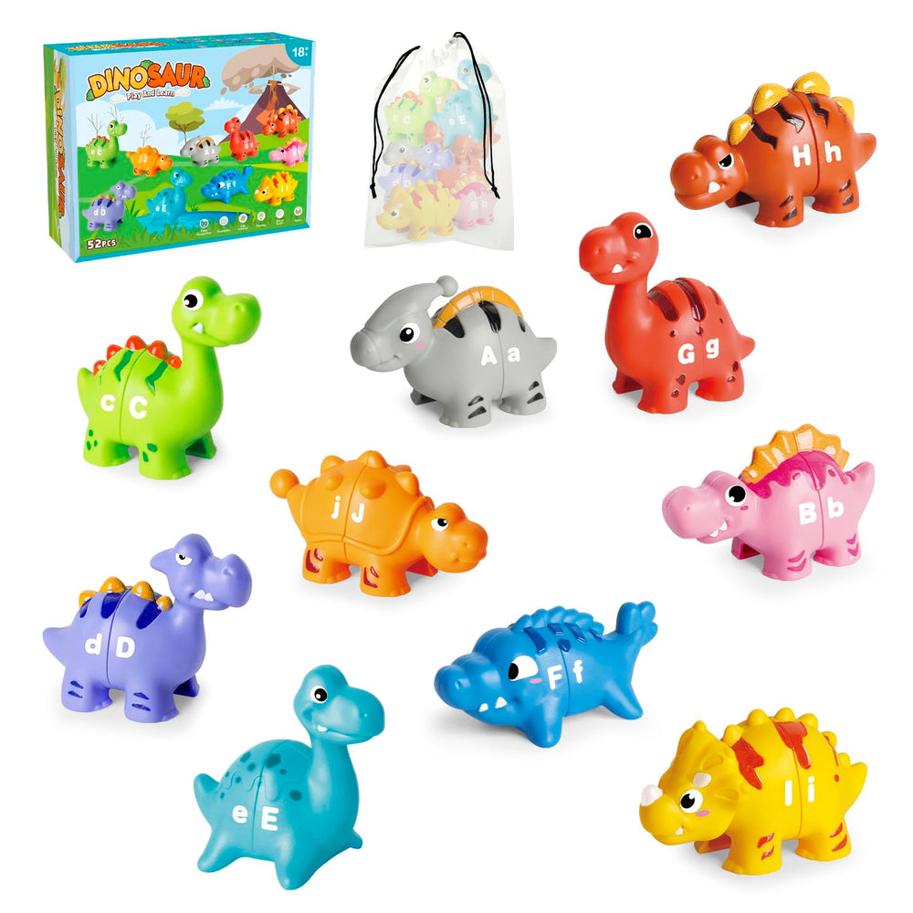 Jetbotell dino alphabet buddies promote letter recognition through colorful dinosaurs.