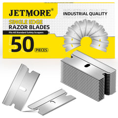 Jetmore single-edge blade 50-pack box for fast, precise scraping.