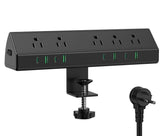 Jgstkcity desk clamp power strip edge mount keeps cables tidy