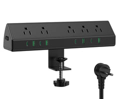 Jgstkcity desk clamp power strip edge mount keeps cables tidy