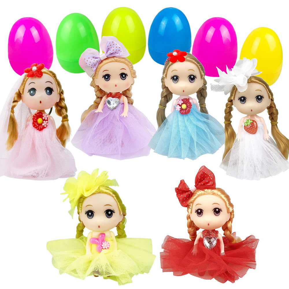 JIABNUKKN Easter egg stuffer six-pack with dolls inside, ideal for unboxing fun