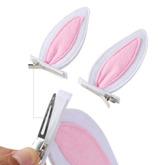 JiaDuo Bunny Ears Clip on adult head for festive, playful looks.