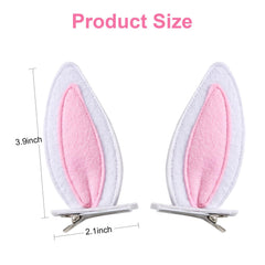 JiaDuo Bunny Ears Clip on toddler head for cute Easter photos and comfort.