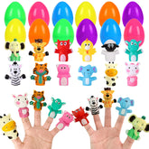 JIALWEN Easter eggs filled with animal puppets in bright colors for playful egg hunts.