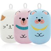 JieLiLeHome bear-pattern loofah sponge for gentle baby baths