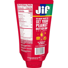 Close-up of Jif Squeeze creamy texture highlighting smooth, spreadable consistency.