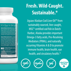 Jigsaw Health Alaskan Cod Liver Oil ingredients label for transparency