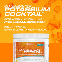 Bright orange Jigsaw Health Potassium Cocktail with refreshing sugar-free finish.
