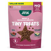 Jinx Beef Training Treats bag closeup showing quality ingredients for training.
