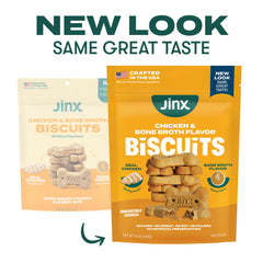 Jinx real chicken bone broth biscuit closeup highlights texture and aroma.