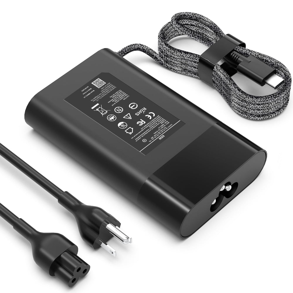 JIONR 65W USB-C charger front view for HP laptops, compact and portable
