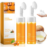 JISKG Turmeric Glow Wash with brush for deep cleansing and exfoliation
