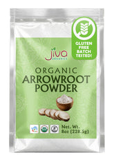 Jiva Organics arrowroot flour bag ready for gluten-free baking and thickening