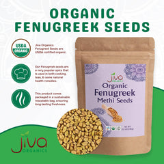 Jiva Organics fenugreek seeds in whole form for authentic Indian and Middle Eastern dishes