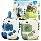 JKGIFTS Dino Walkie Talkie front view for kids with clear range during outdoor play.